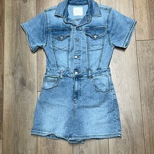 Altar'd State Light Blue Denim Skylar Romper XS - Like New